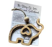 Sisterhood Elephant Ornament, Sister Friendship Elephant Pendant, The Story of Love, Loyalty and Sisterhood, Wooden Elephant Hanging Decoration with Story Card & Gauze Bag, for Sisters Friends
