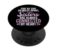 Sisters are Always Connected by Heart Sister PopSockets Adhesive PopGrip