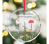 Sisters are Different Flowers from The Same Garden Ornament Personalised Friendship Ornament Custom Birth Month Flower Ornaments for Sisters Siblings Bestie Christmas Ornaments
