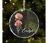 Sisters are Different Flowers from The Same Garden Ornament,Personalized Crystal Birth Month Flower Christmas Tree Ornament,Gift for Sisters Siblings Bestie