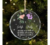 Sisters are Different Flowers from The Same Garden Ornament,Personalized Crystal Birth Month Flower Christmas Tree Ornament,Gift for Sisters Siblings Bestie