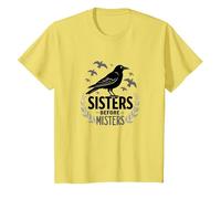 Sisters Before Misters: Raven Feminist Empowerment T-Shirt, Kids, Lemon, 10 Years