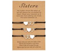 Sisters Braide Hand Creative Steel Stainless Bracelet Wire Card Jewelry Heart-shaped Bracelet Wax Bracelets Mens Stainless Steel Watch (Silver, One Size)