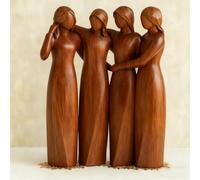 Sisters By My Side, Celebrates Friendships Four Sisters Sculpture, Hand Painted Resin Sister Figurines, Best Friends Statue Memento Gift For Christmas, Easter, Birthday