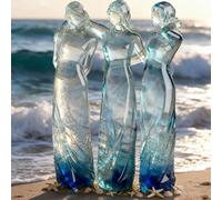 Sisters by My Side, Celebrates Friendships Three Sisters Sculpture, Hand-Painted Resin Figurine, Sister Gifts for Women, Best Friend Birthday Gifts, Friendship Day Sister Statue (Transparent, 3PC)
