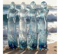 Sisters by My Side, Celebrates Friendships Three Sisters Sculpture, Hand-Painted Resin Figurine, Sister Gifts for Women, Best Friend Birthday Gifts, Friendship Day Sister Statue (Transparent, 4PC)