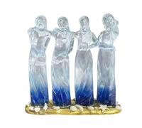 Sisters by My Side Friendship Sculpture Desktop Ornament Celebrating Special Bond Between Female (Blue, 13CM)