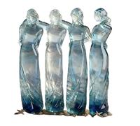 Sisters By My Side, Sea Glass Celebrates Friendships Sisters Figurine, Unique Resin Sister Statue Ornaments For Sister Gifts Best Friend Figurine Ornament, For Christmas Holiday Home Table Shelf Decor