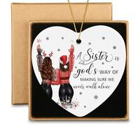 Sisters Christmas Ornament A Sister is God's Way of Making Sure We Never Walk Alone Birthday Graduation Gifts for Sisters Besties Sister in Law Best Friend Christmas Tree Decoration