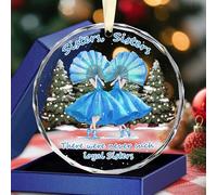 Sisters Christmas Ornaments 2025 - Personalized Gift for Best Friends, BFF, Women & Sister - Elegant Xmas Tree Decor, Car Hanging Ornament & Wine Bottle Charm - Perfect for Christmas, Birthdays