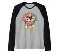 Sisters Cruise 2026 Flamingo Sunset Vacation Raglan Baseball Tee