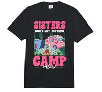 Sisters Don't Camp Alone Pulling Out Pink Camper Van Camping Comfort Colors Adult Heavyweight T-Shirt