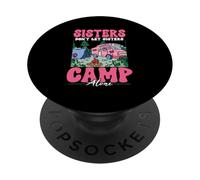 Sisters Don't Camp Alone Pulling Out Pink Camper Van Camping PopSockets Adhesive PopGrip