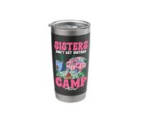 Sisters Don't Camp Alone Pulling Out Pink Camper Van Camping Stainless Steel Insulated Tumbler