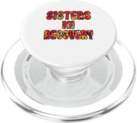 Sisters in Recovery Red Floral Sobriety PopSockets PopGrip for MagSafe