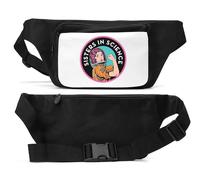Sisters in Science Astronaut Graphic Unisex Waist Bag Black