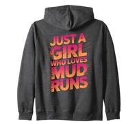 Sisters JUST GIRL WHO LOVES MUD RUN Kids Buddies Mudding Mom Zip Hoodie