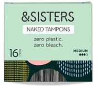 &Sisters Organic Cotton Medium Naked Tampons, 16-Pieces