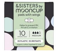 &SISTERS by Mooncup Organic Cotton Pads with Wings (Medium) - 10 P