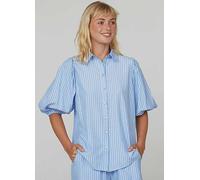 Sisters Point Classic Shirt with Puff Sleeves Blue