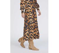 Sisters Point Midi Length Classic Soft Skirt Brown Print