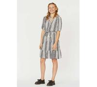Sisters Point V-Neck Belted Short Dress Cream/navy