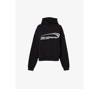 Sisters & Seekers Womens Black Staten Brand-print Cotton-blend Hoody S