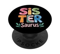 Sistersaurus Fun Matching For Family Dino Time PopSockets Adhesive PopGrip