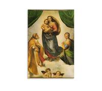 Sistine Madonna (1512) By Raphael Artists Works Printed Posters Art Print Wall Photo Paint Hanging Picture Family Bedroom Decor 12x18inch(30x45cm)