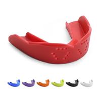 SISU 3D Mouthguard, Intense Red - 2.0mm Thin - for Athletes Over 5’ Tall - Pre-Formed for Custom-Molded Fit - Remoldable Up to 20 Times - Non Toxic