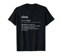 Sisu Definition Finnish Word Inner Strengh Entrepreneur Value Graphic T-Shirt, Men, Black, L