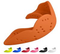 SISU Mouth Guard Aero - Athletic Orange - Ultra Slim Gumshield for Adults & Kids - Custom Fit Rugby Gum Shield- A Remouldable Sports Mouthguard for Boxing, MMA, Hockey - (Medium 5' - 6' Tall)