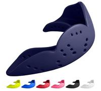 SISU Mouth Guard Aero - Noble Navy - Ultra Slim Gumshield for Adults & Kids - Custom Fit Rugby Gum Shield- A Remouldable Sports Mouthguard for Boxing, MMA, Hockey - Small (Under 5' Tall)