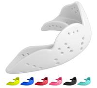 SISU Mouth Guard Aero - Snow White - Ultra Slim Gumshield for Adults & Kids - Custom Fit Rugby Gum Shield- A Remouldable Sports Mouthguard for Boxing, MMA, Hockey - (Medium 5' - 6' Tall)