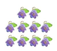 Sisyeuo 10pcs Pearl Bell Pendant Orchid 3D Flower Charm Fashion Earrings Jewelry Making Accessories