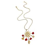 [Sisyeuo] Artistic Sun Theme Necklace, Non-Allergic, Never Tarnish Jewelry, Her Simple Sun Charm Jewelry