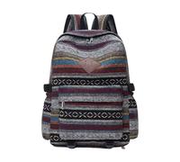 Sisyeuo Canvas School Bag Laptop Backpack for College Students Gym Lovers Ethnic Bookbag Large Capacity Rucksack Ethnic Backpack, gray, One size