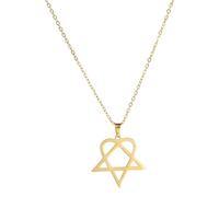[Sisyeuo] Modern 5 Point Star Necklace Stainless Steel Chain Gold Plated Trendy Minimalist Jewelry Set Luxury Gold Plated Necklace