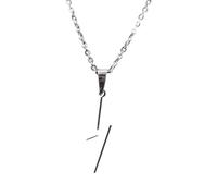 [Sisyeuo] Modern Geometric Flash Pendant Stainless Steel Chain Necklace Unisex Adult, Jewelry Gift Stainless Steel Flash Pendant Necklace for Men Women