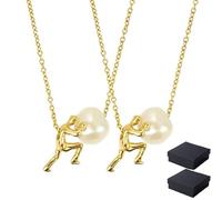 Sisyphus Necklace, The Eternal Ascent Worn Close to Heart, Inspirational Mythology Pendant Symbolizing Persistence and Strength, Resilience Pendant Gift, Convey 'I Love You' (2pcs)