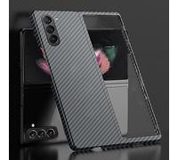 Sisyphy Aramid Fiber Case for Galaxy Z Fold 5 5G with Carbon Fiber Texture, Super Slim Protective Cover Skin, Soft Touch Sturdy Durable Case, Snap-on Back Cover Black