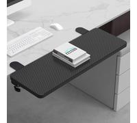 Sisyphy Ergonomics Desk Extender Tray, 25.2x9.5" Punch-Free Clamp on, Foldable Keyboard Drawer Tray, Table Mount Arm Wrist Rest Shelf, Computer Elbow Arm Support