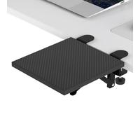 Sisyphy Ergonomics Desk Extender Tray, 9.5x9.1" Punch-Free Clamp on, Foldable Keyboard Drawer Tray, Table Mount Arm Wrist Rest Shelf, Computer Elbow Arm Support