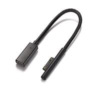 Sisyphy Nylon Braided Surface Connect to USB-C Charging Cable Dongle, Requires 45W 15V3A USBC Charger PD Power Supply, Compatible with Microsoft Surface Pro7 Pro6 Pro5 Pro4 Pro3 Laptop2 Surface Go2