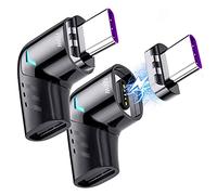 Sisyphy USB C Magnetic Adapter (2 Pack), USB2.0 Type C Right Angle Connector with PD 120W Charge and 480Mbps Data Transfer, Compatible for MacBook Pro/Air iPad Pro and More USB C Devices