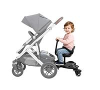 Sit and Stand Stroller Glider Board, Stroller Board Attachment with Detachable Seat, Holds Up to 55 Lbs and 360° Shock-Absorbing Swivel Wheels for Most Brands of Strollers