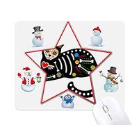 Sit Black Cat Bone Heart Halloween Terror Atmosphere Christmas Snowman Family Star Mouse Pad