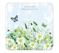 Sit & Breathe Bumblebee, Butterfly & Wild Flowers Tuppence A Bag Coaster Gift TBCTR13