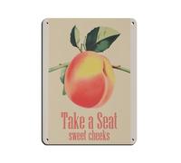 Sit Down Sweet Cheeks Printable Fun Toilet Tin Sign Vintage Metal Pub Club Cafe Bar Home Wall Art Decoration Poster Retro 12x16inch(30x40cm)