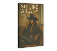 Sit Like A Lady Feminist Wall Art - Empowered Woman (2) Canvas Poster Wall Art Decor Print Picture Paintings for Living Room Bedroom Decoration 08x12inch(20x30cm)